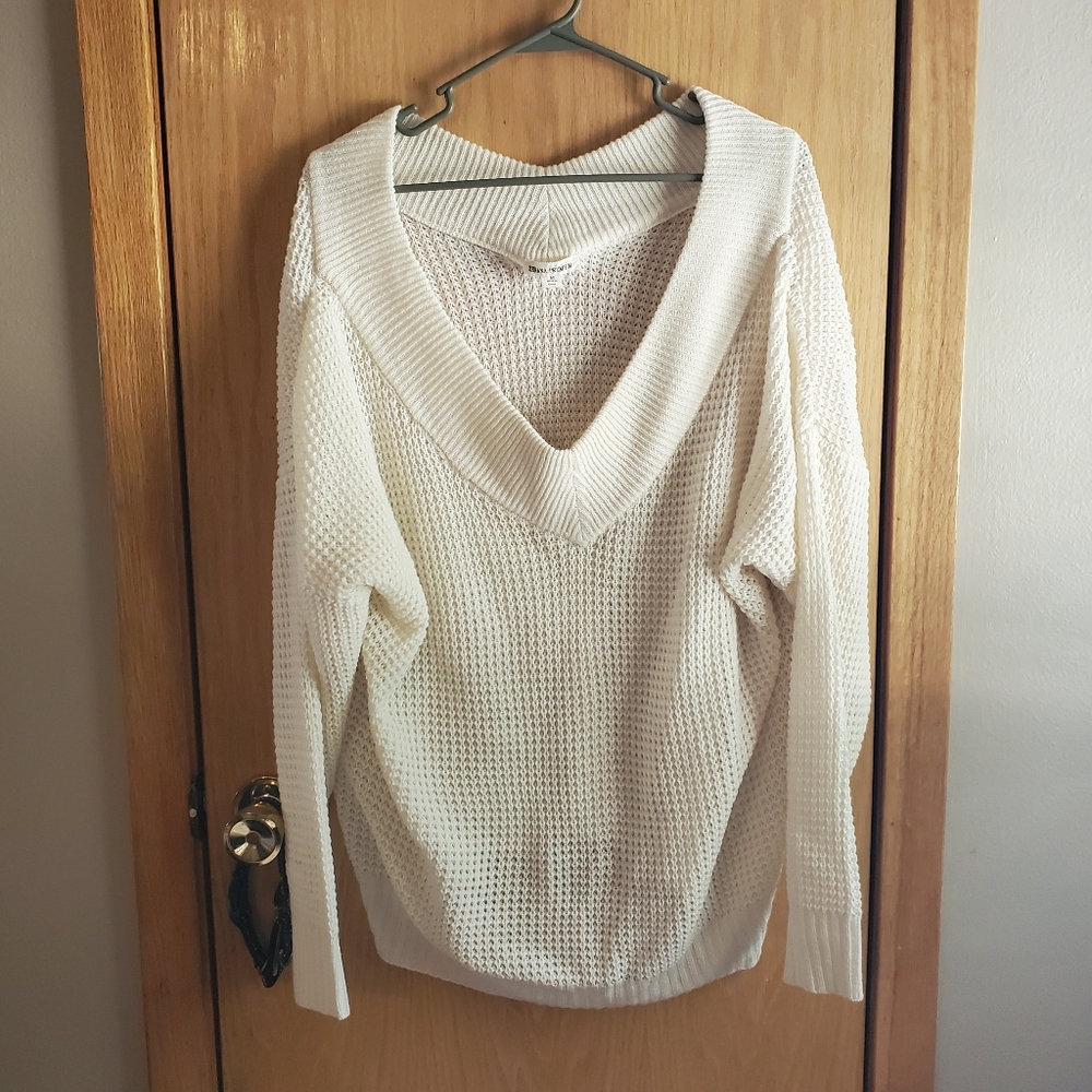 Cream v-neck sweater